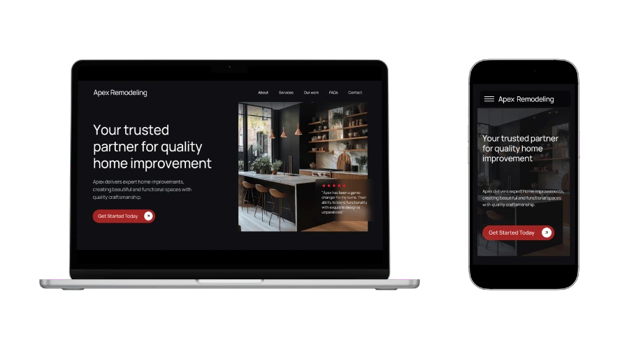 Apex Remodeling website mockup